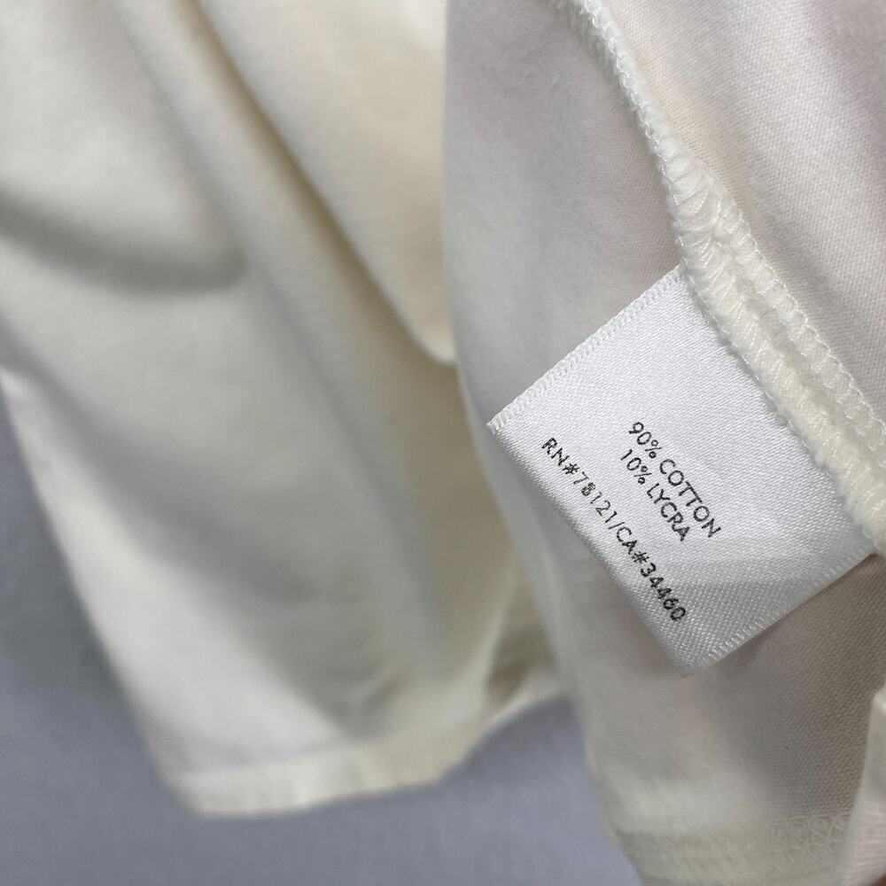 EILEEN FISHER Tank Top L Cotton Stretch Jersey Cami Scoop Neck Off White USA - Picture 6 of 12